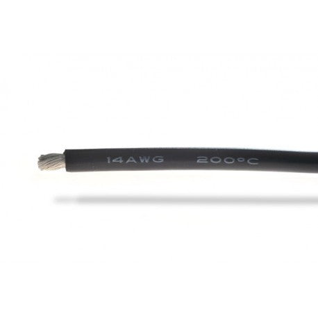 Fil silicone 14AWG (2,12mm²) noir - 1m