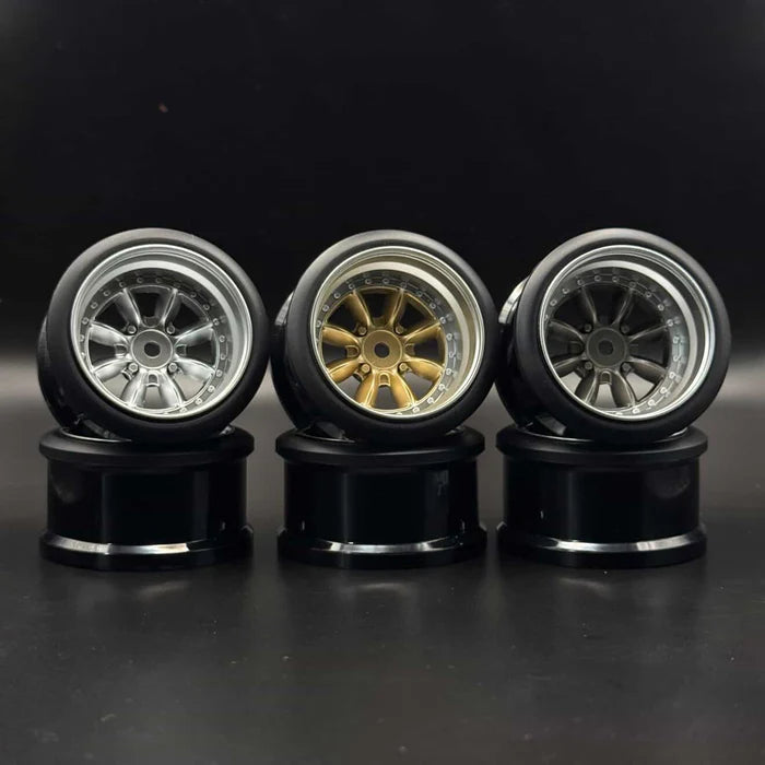 JANTES RIMS PANA 8-SPOKE STYLE 1/10 gris argent offset 6 mm Hayashi Garage HG20416